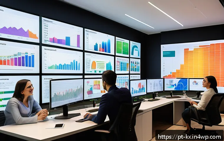 인플루언서 협업을 위한 데이터 분석 도구 - A modern digital marketing office in São Paulo, Brazil, showcasing a diverse team of professionals a...